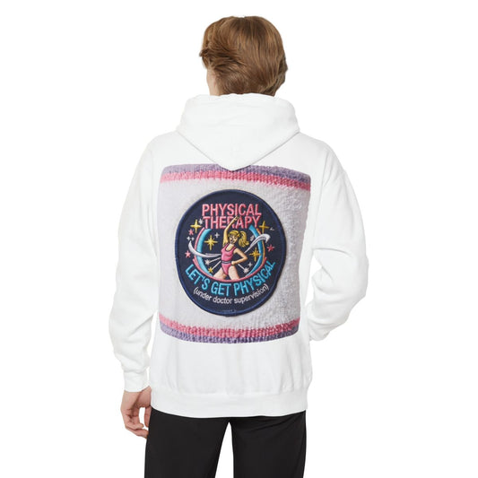 Color: White | Let's Get Physical Garment-Dyed Hoodie