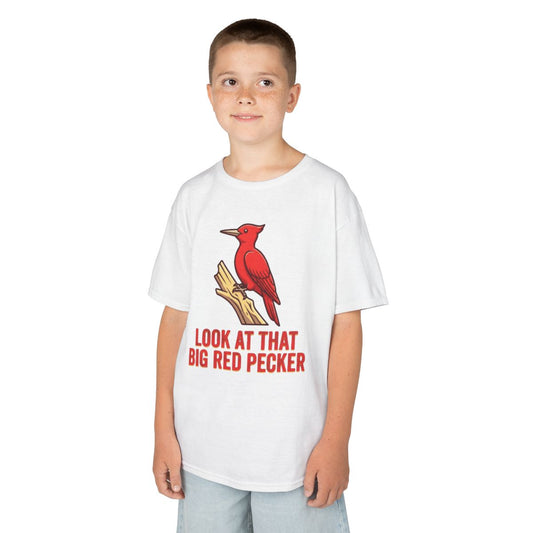 Color: White | Look At That Big Red Pecker Kids Tee