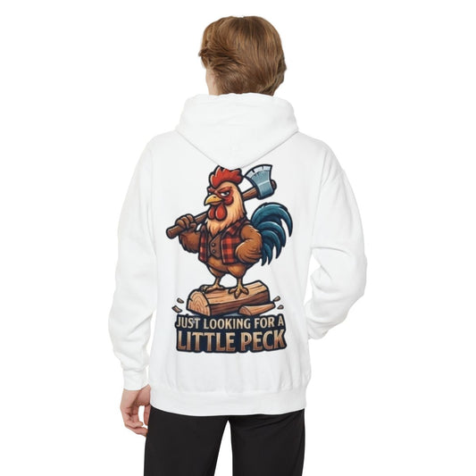 Color: White | Looking For A Little Peck Garment-Dyed Hoodie