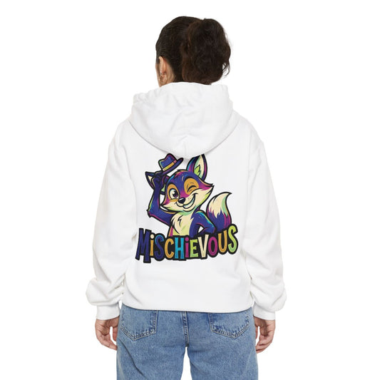 Color: White | Mischievous Garment-Dyed Hoodie