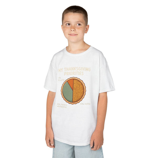 Color: White | My Thanksgiving Priorites Kids Tee