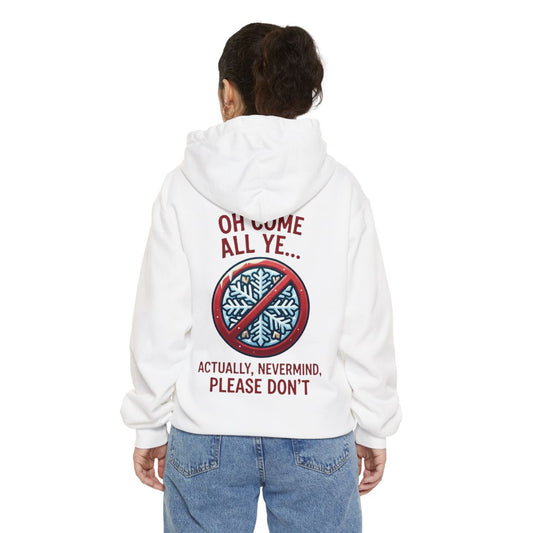 Color: White | Oh Come All Ye Garment-Dyed Hoodie