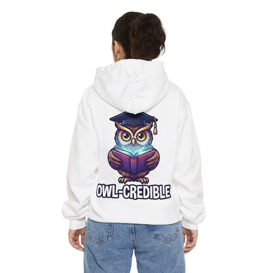 Color: White | Owl Credible Garment-Dyed Hoodie