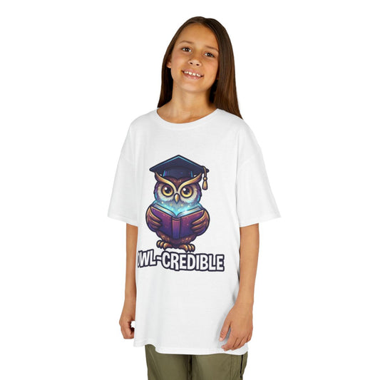 Color: White | Owl Credible Kids Tee