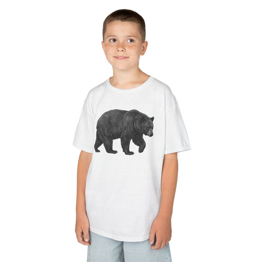 Color: White | Pencil Sketch Art Black Bear Kids Tee