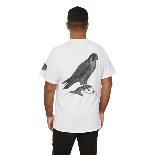Color: White | Pencil Sketch Art Falcon Premium Graphic Tee
