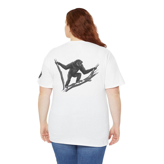 Color: White | Pencil Sketch Art Gibbon Premium Graphic Tee