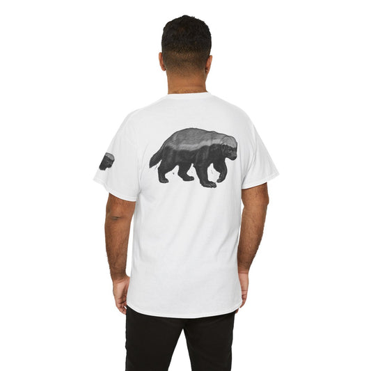 Color: White | Pencil Sketch Art Honey Badger Premium Graphic Tee