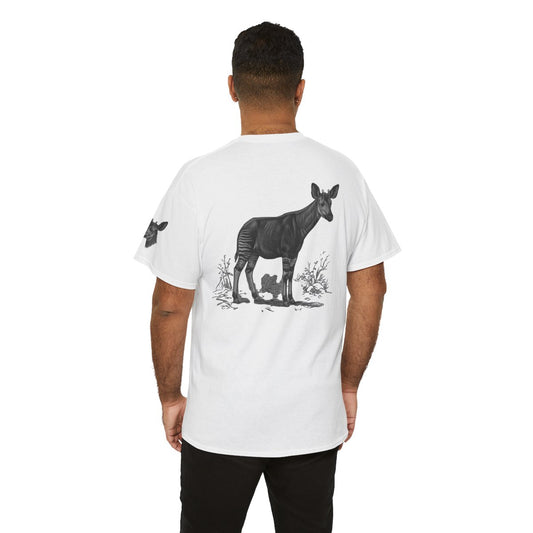 Color: White | Pencil Sketch Art Okapi Premium Graphic Tee