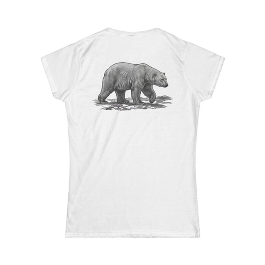 Color: White | Pencil Sketch Art Polar Bear Women's Tee