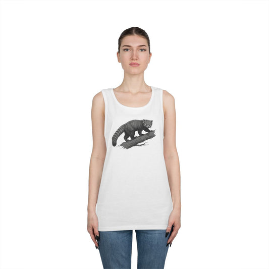 Color: White | Pencil Sketch Art Red Panda Tank Top