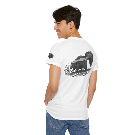 Color: White | Pencil Sketch Art Skunk Premium Graphic Tee