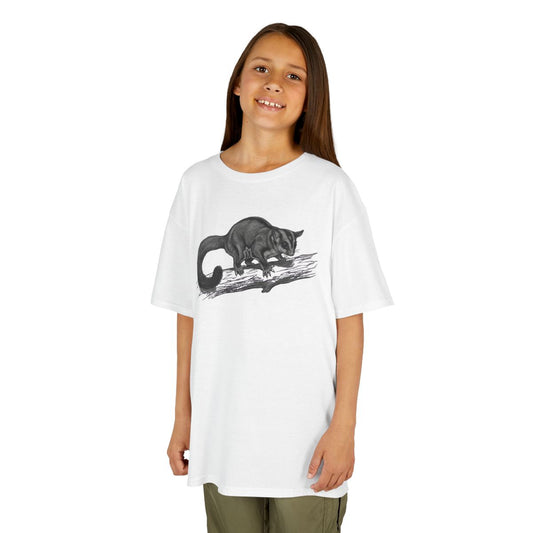 Color: White | Pencil Sketch Art Sugar Glider Kids Tee