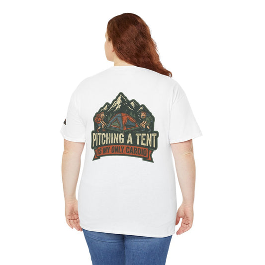 Color: White | Pitching A Tent Is My Only Cardio Premium Graphic Tee