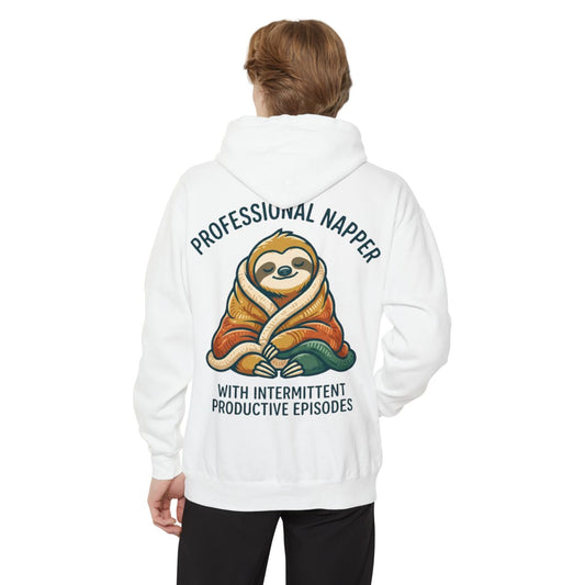 Color: White | Professional Napper Garment-Dyed Hoodie