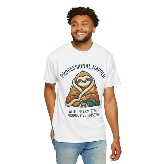 Color: White | Professional Napper Unisex Garment-Dyed Tee