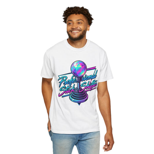 Color: White | Professional Stick Shifter Unisex Garment-Dyed Tee