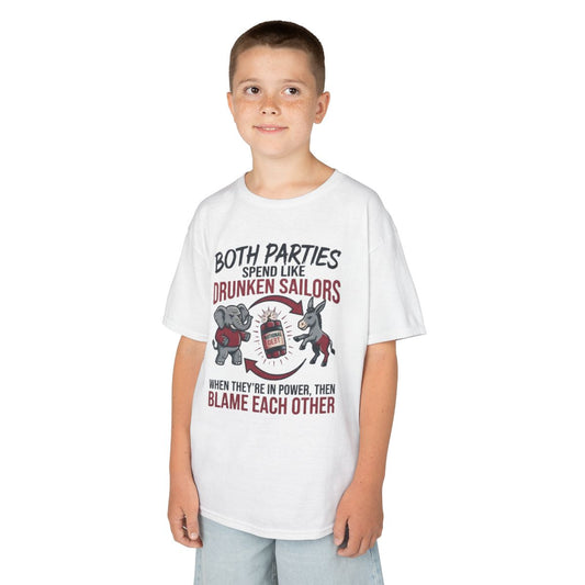 Color: White | Protest Series - Audit The Spending Kids Tee