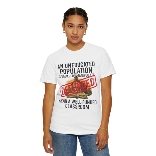 Color: White | Protest Series - Fund Public Schools Unisex Garment-Dyed Tee