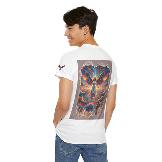 Color: White | Rainbow Angel Premium Graphic Tee