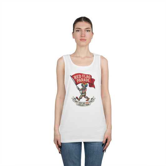 Color: White | Red Flag Parade Tank Top
