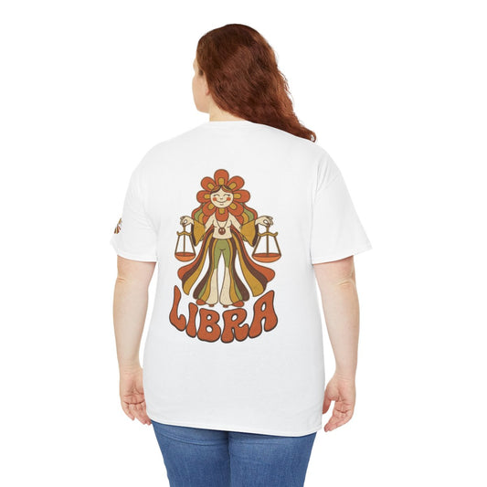 Color: White | Retro Mascot Groovy Libra Premium Graphic Tee