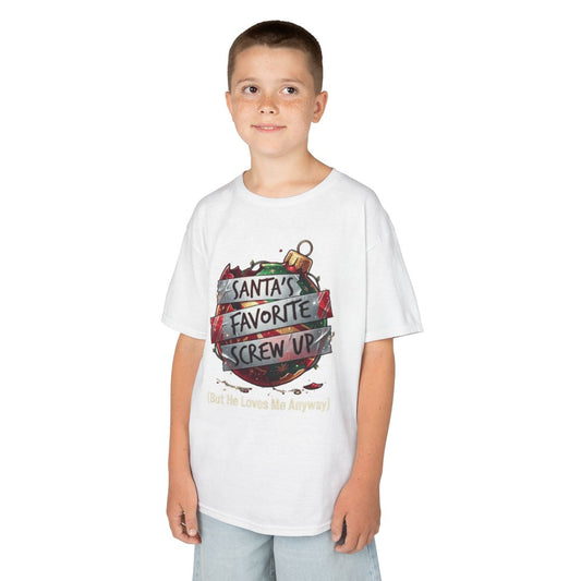 Color: White | Santa's Favorite Screw Up Kids Tee