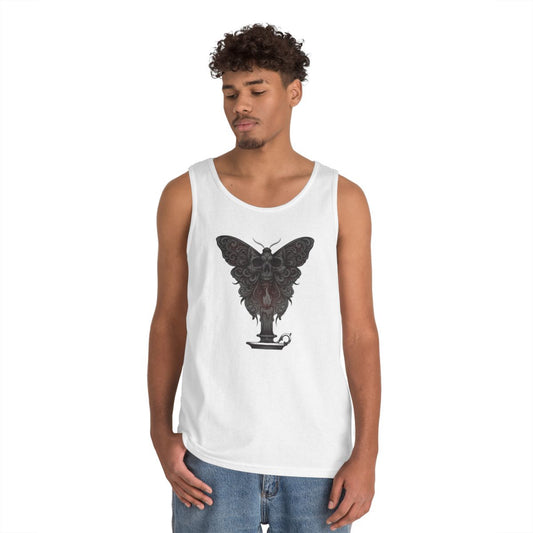 Color: White | Skeleton Moth Tank Top