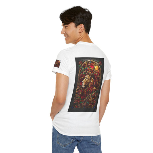 Color: White | Stained Glass Sign LEO Premium Graphic Tee