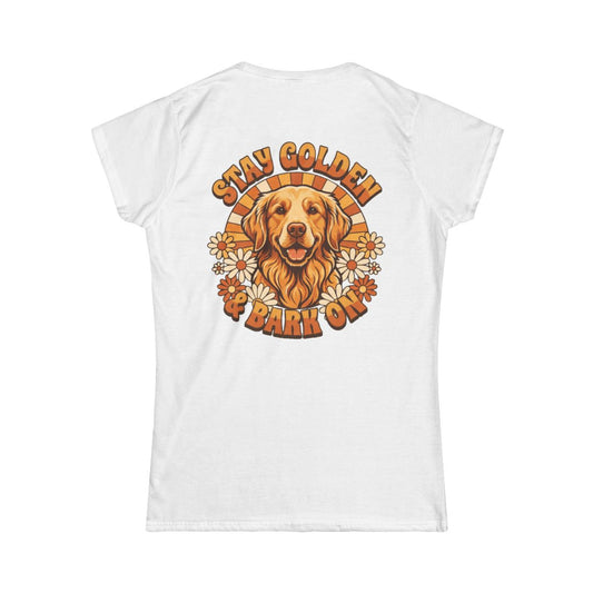 Color: White | Stay Golden & Bark On Women's Tee