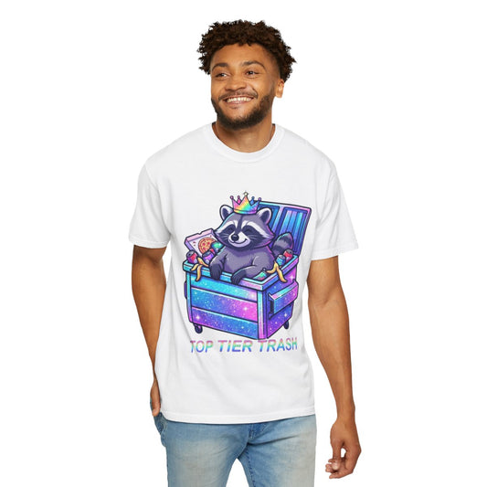 Color: White | Top Tier Trash Unisex Garment-Dyed Tee