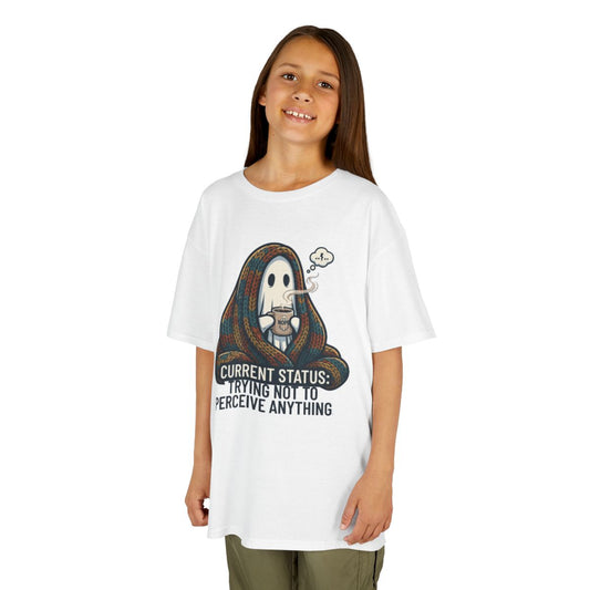 Color: White | Trying Not To Perceive Anything Kids Tee