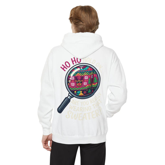 Color: White | Ugly Sweater Garment-Dyed Hoodie