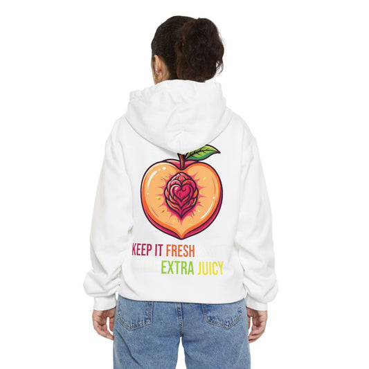 Color: White | Warm Sweet Juicy Garment-Dyed Hoodie