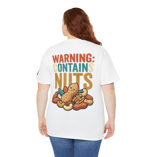 Color: White | Warning Contains Nuts Premium Graphic Tee