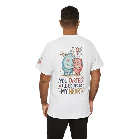 Color: White | You Farted All Rights To My Heart Premium Graphic Tee