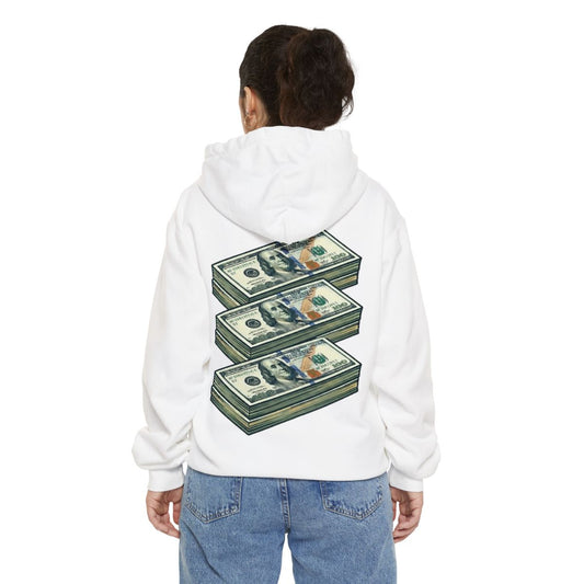 Color: White | 100 Bucks Garment-Dyed Hoodie