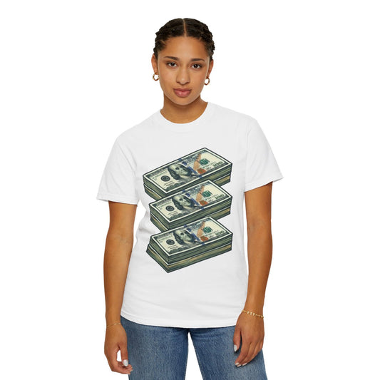 Color: White | 100 Bucks Unisex Garment-Dyed Tee