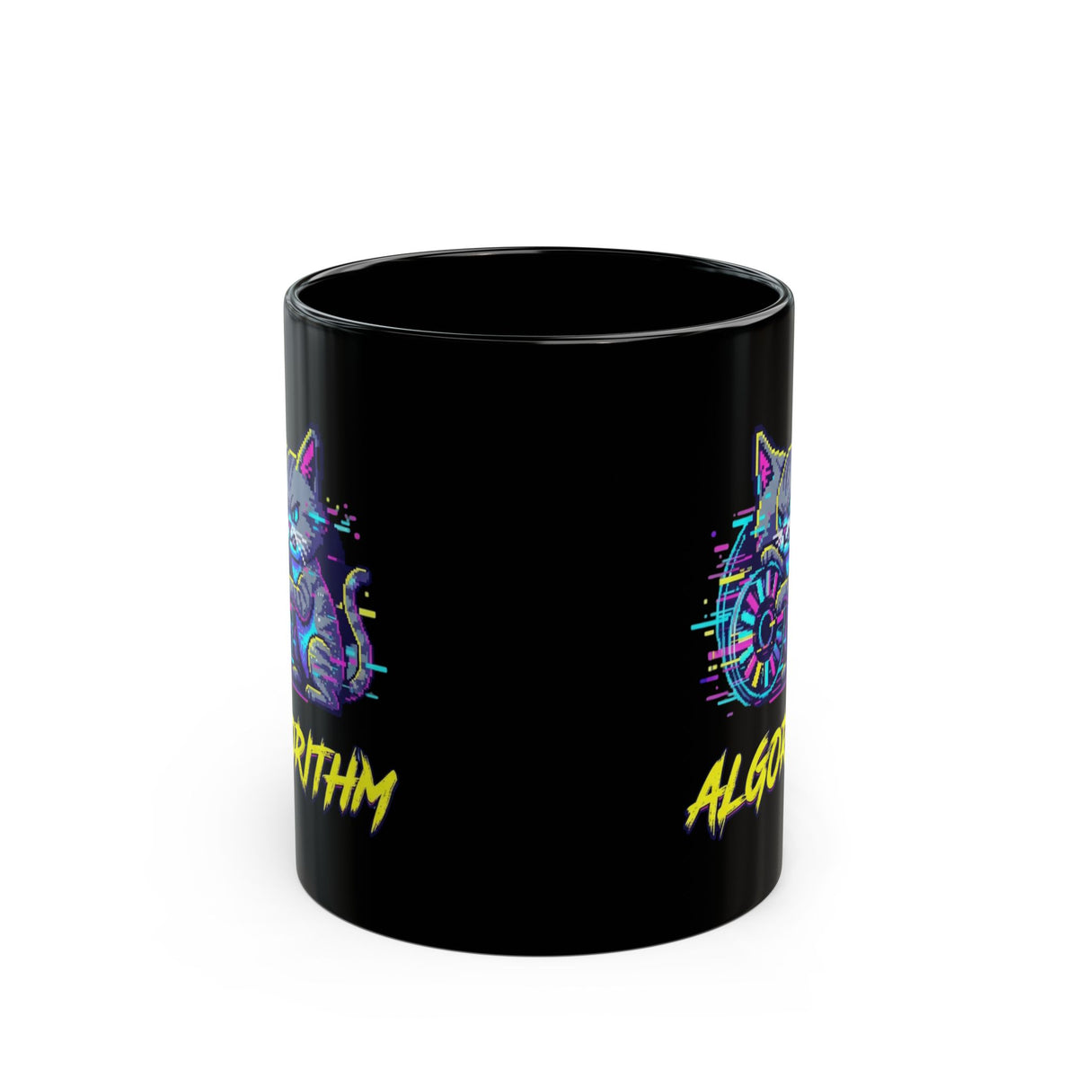 "Keep Calm And Blame The Algorithm" Black Ceramic Mug — Graphic