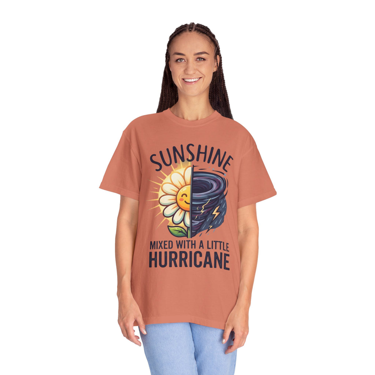 Color: Terracotta | Sunshine Mixed With A Little Hurricane Unisex Garment-Dyed Tee