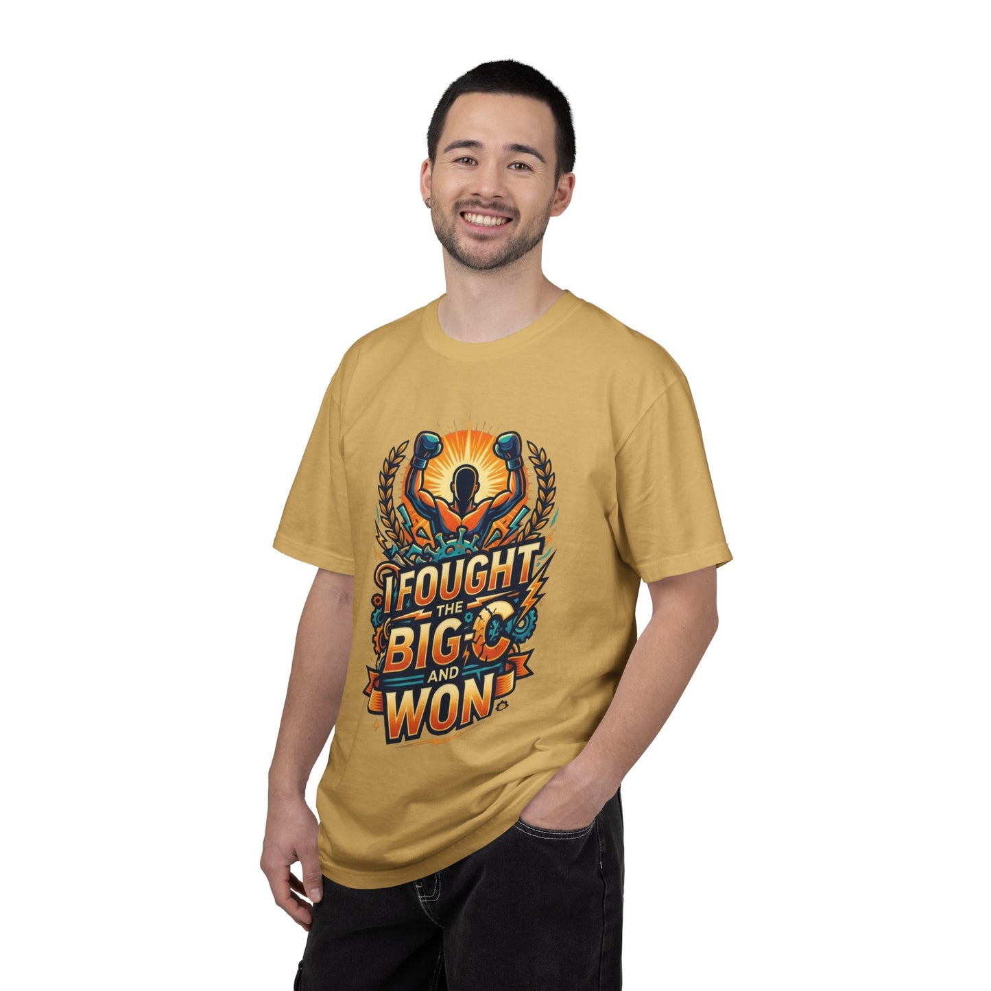 "I Fought The Big C and Won" Unisex Garment-Dyed Tee