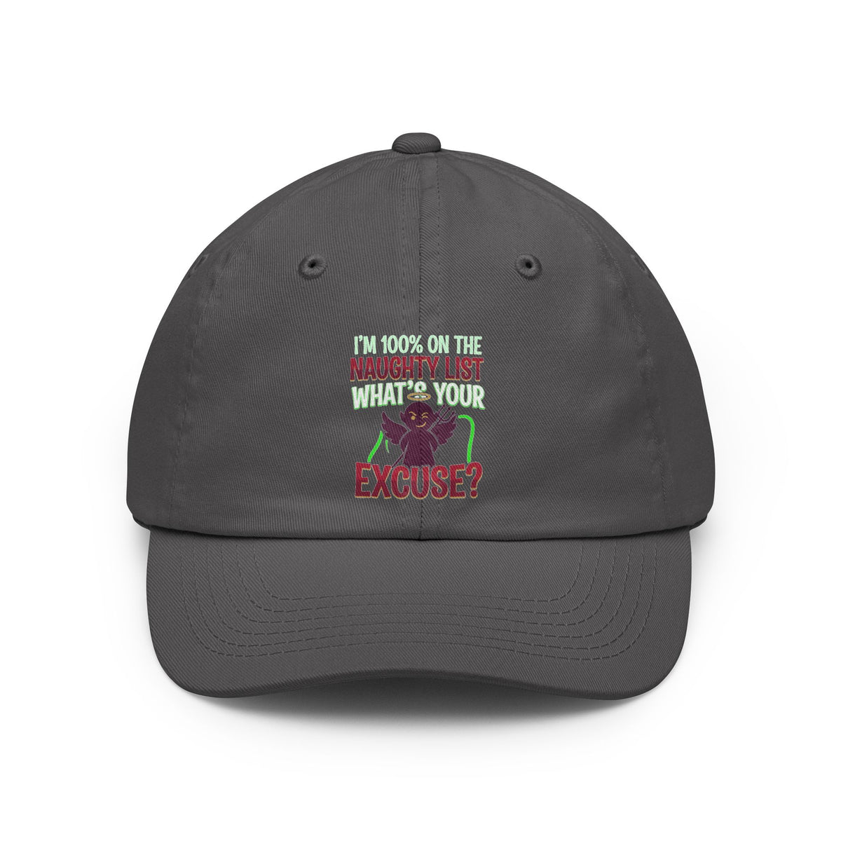 Color: Charcoal | On The Naughty List Dad Hat