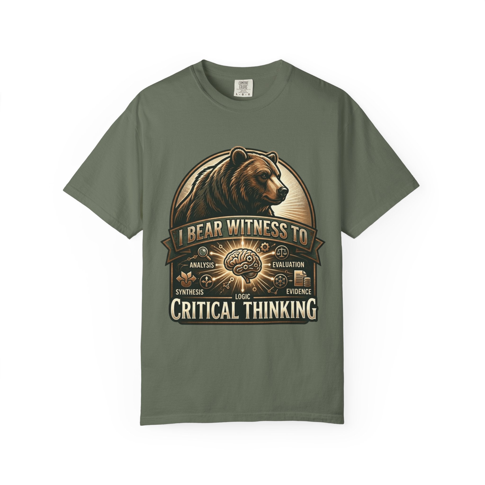 "I Bear Witness to Critical Thinking" Unisex Garment-Dyed T-shirt