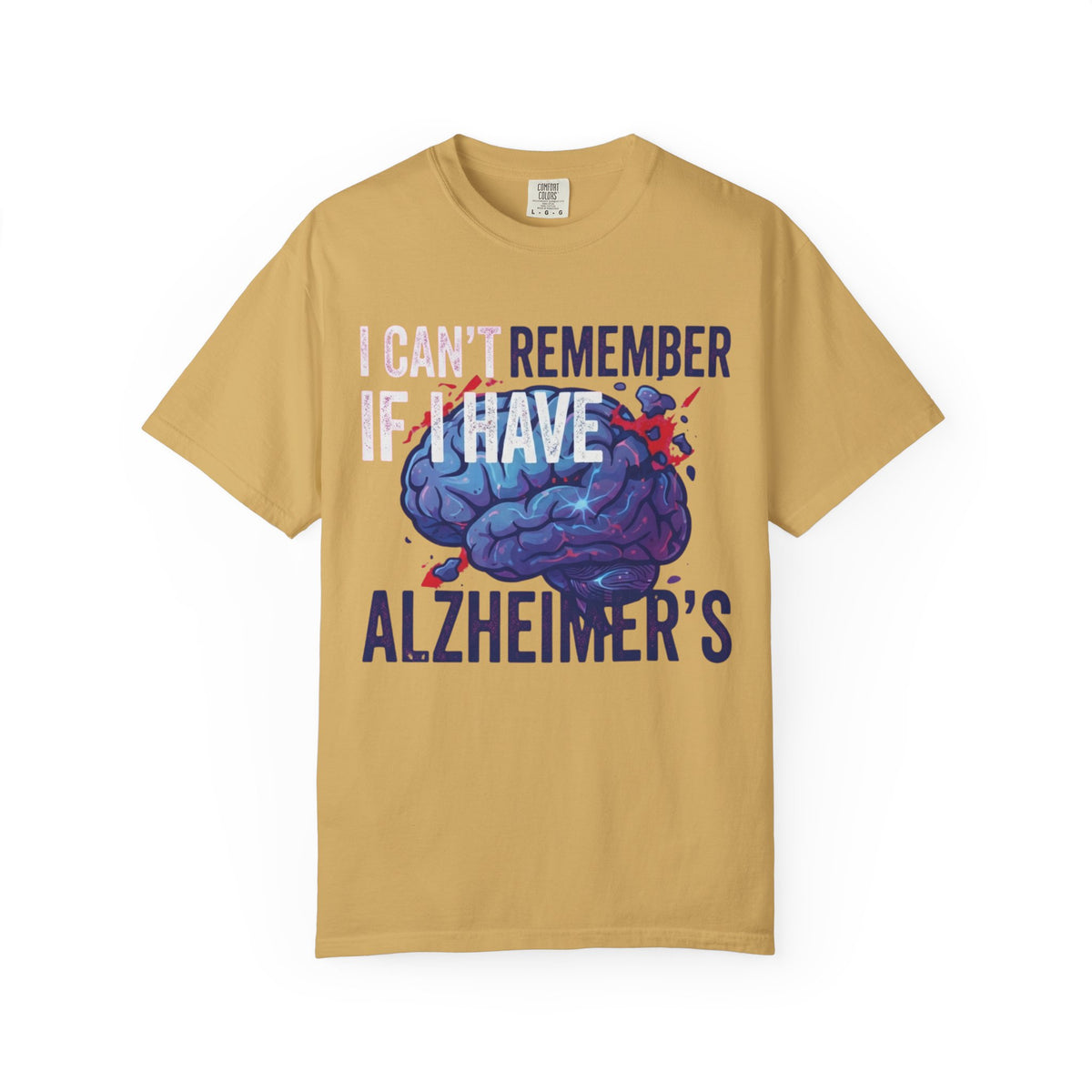Color: Mustard | I Can't Remember Unisex Garment-Dyed Tee