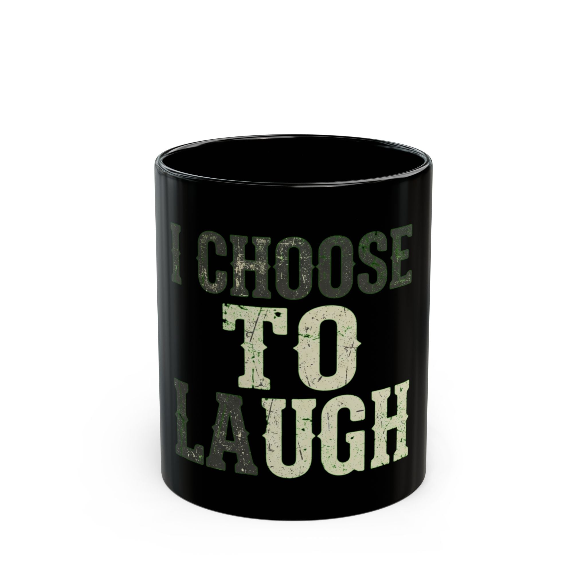 "Choose to Laugh" Black Ceramic Mug