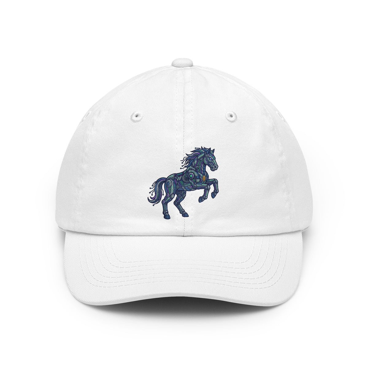 Color: White | Cyber Mustang Dad Hat