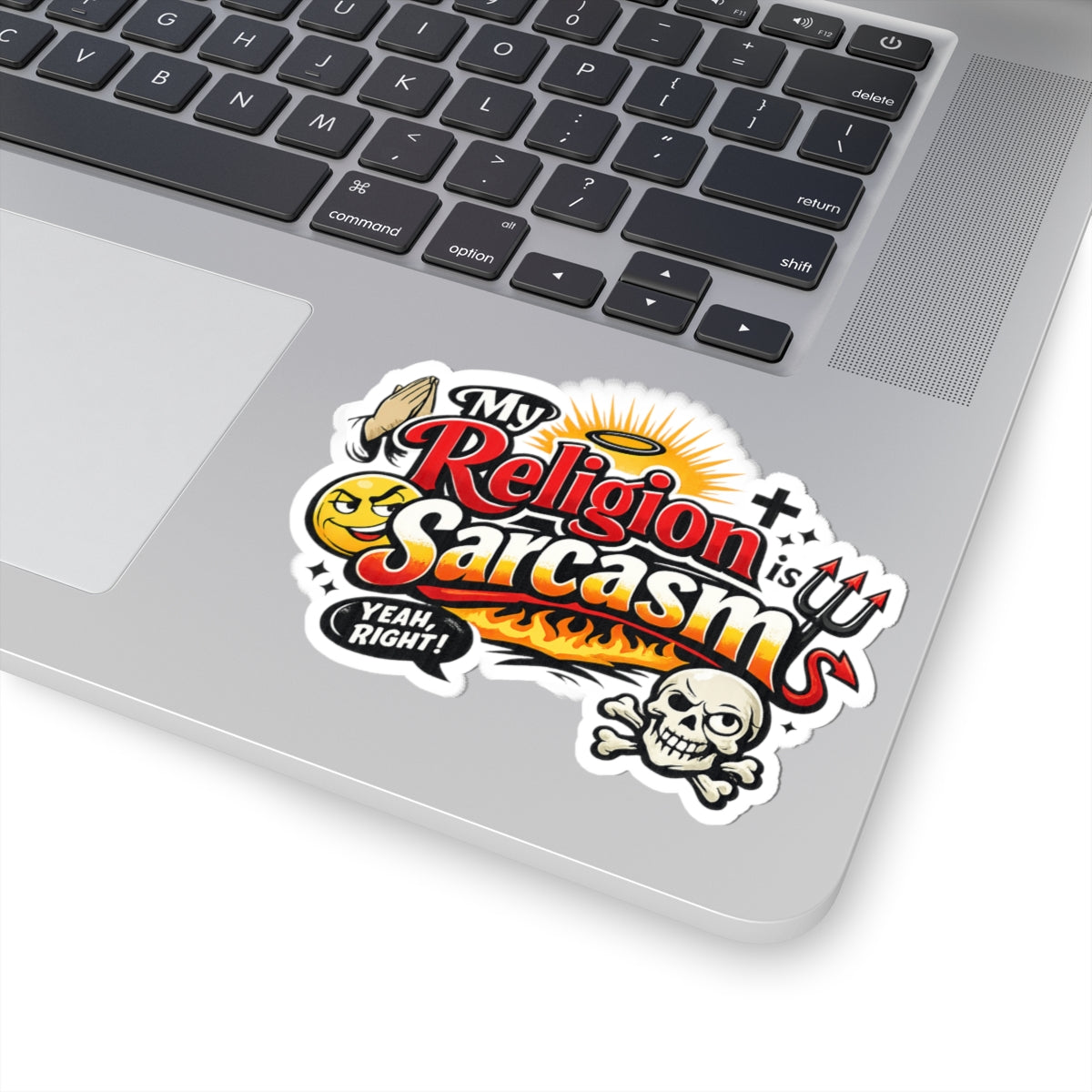 "Religion Sarcasm" Sticker — Main