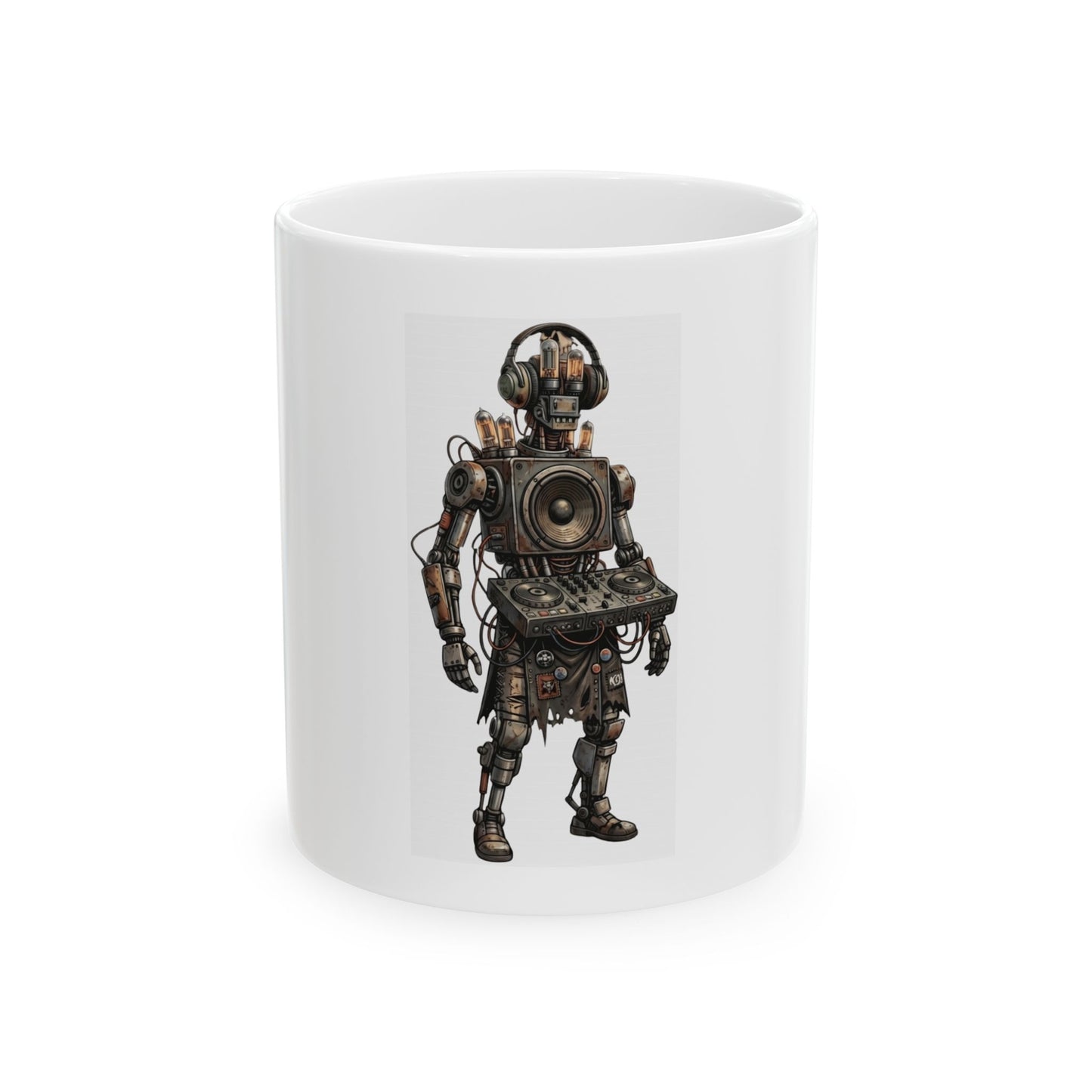 "DJ" White Ceramic Mug