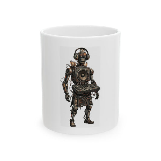 "DJ" White Ceramic Mug