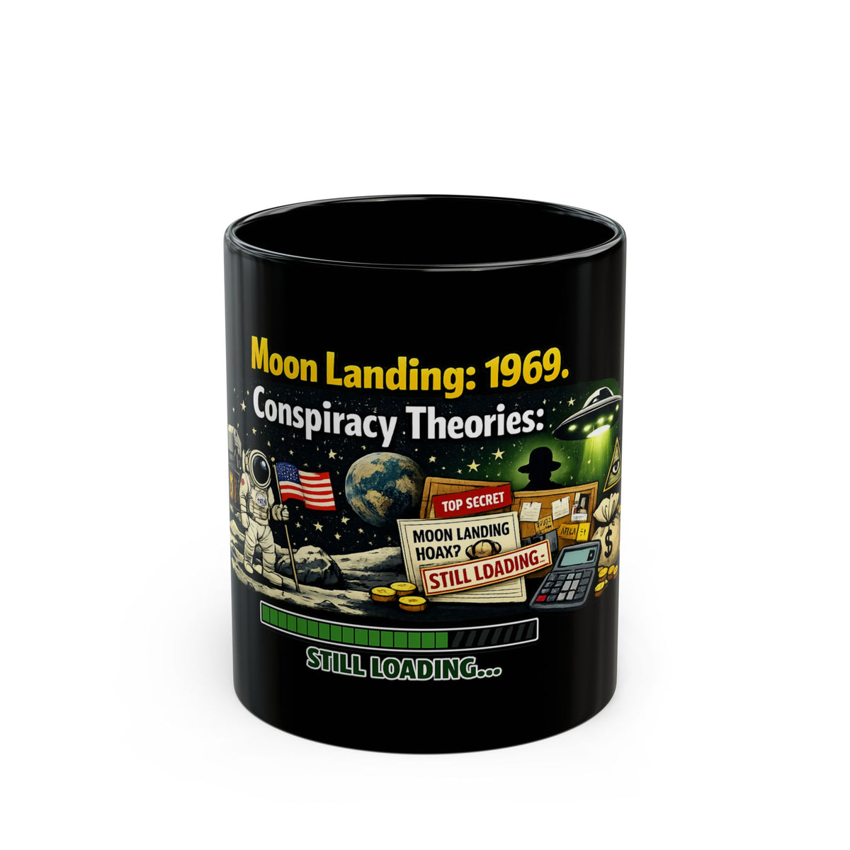 "Moon Conspiracy" Black Ceramic Mug